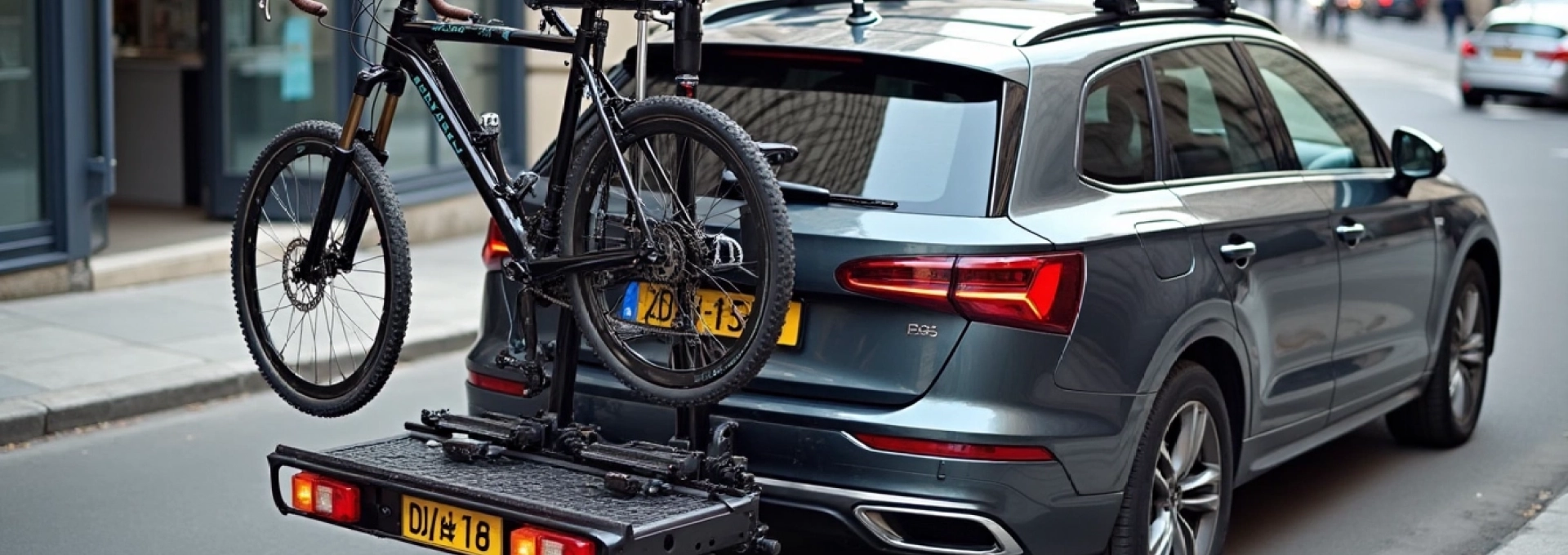 Porte-vélos à l'arrière des cars entre la Rochelle et l'Île-de-Ré
